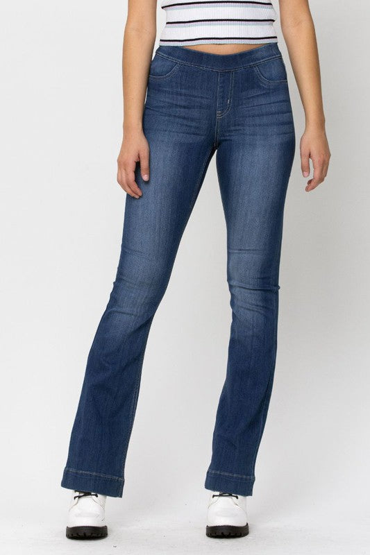 Flare Leg Pull On Jeans
