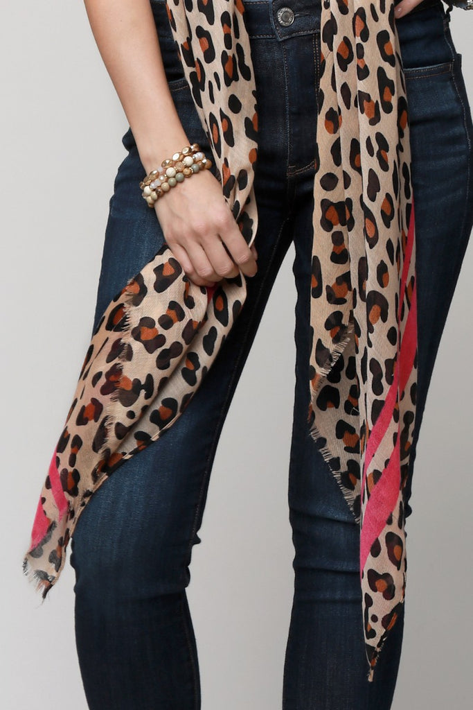 Leopard and Pink Scarf