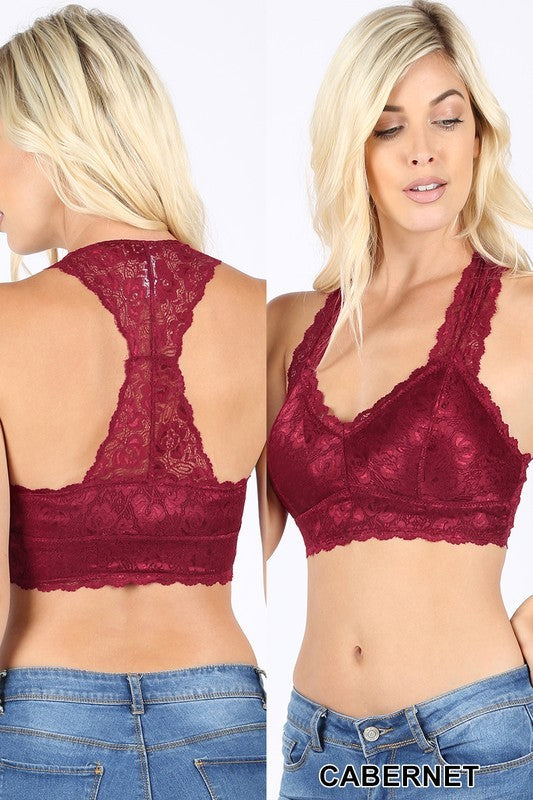 Stretch Lace Bralette, with Pads, More Colors