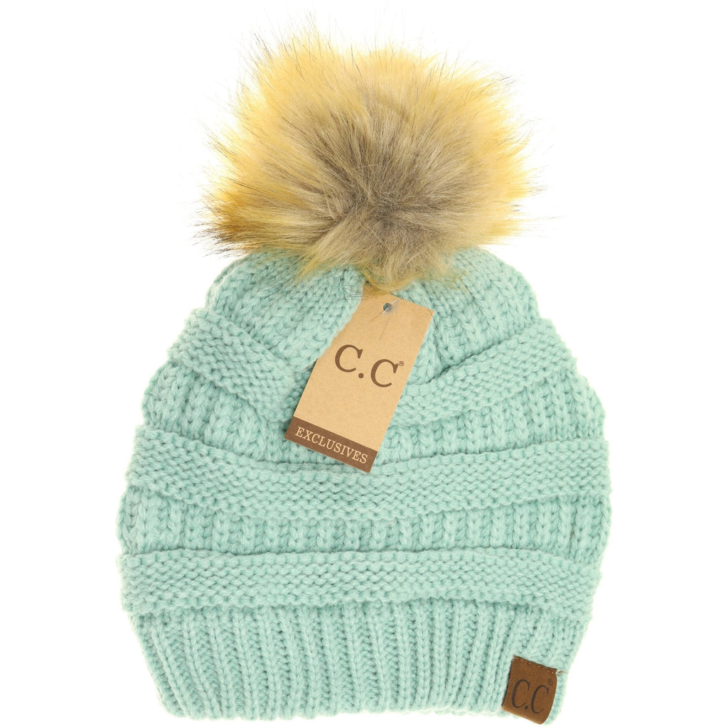 CC Fur Pom Beanie, Adult