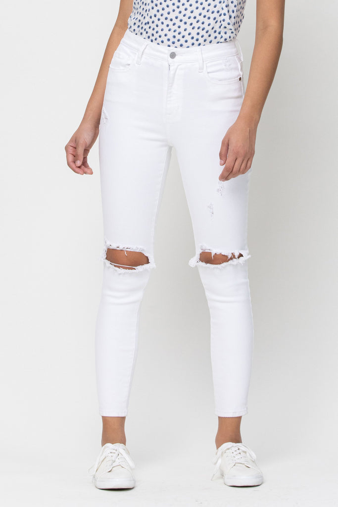 White Distress Denim Jeans