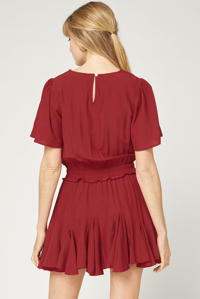 Burgundy Crossover Dress