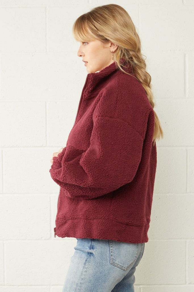 Burgundy Puff Jacket