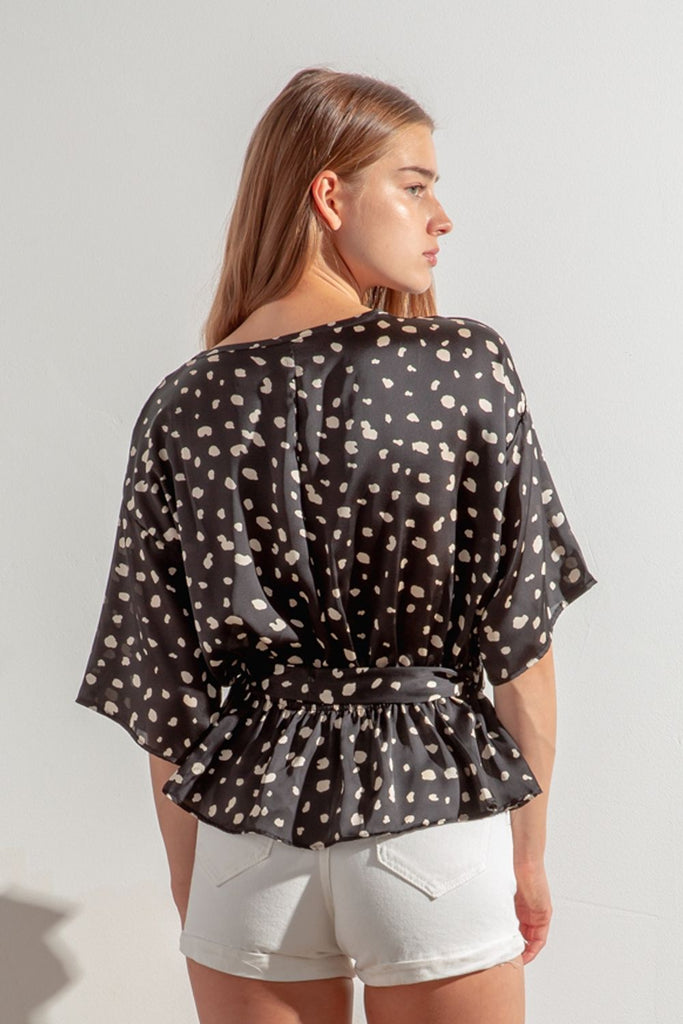 Black Mod Leo Dot Top